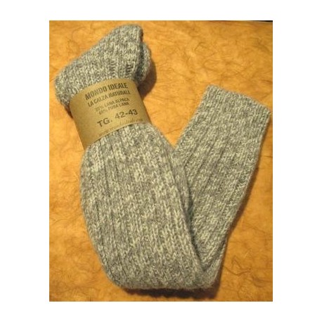 LONG HEAVY WOOL SOCKS GREY  (65% ALPACA WOOL, 35% WOOL SHEEP)