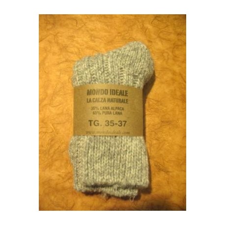 SHORT HEAVY WOOL SOCKS GREY  (65% ALPACA WOOL, 35% WOOL SHEEP).