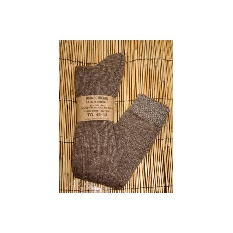 Calza Lunga Marrone Lana di Pecora e Cotone Biologico