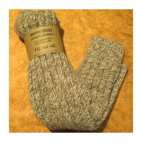 LONG HEAVY WOOL SOCKS BROWN  (65% ALPACA WOOL, 35% WOOL SHEEP)