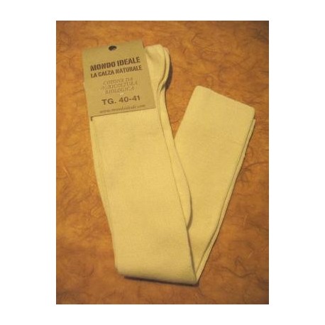 Calza Lunga Bianca di Cotone Biologico